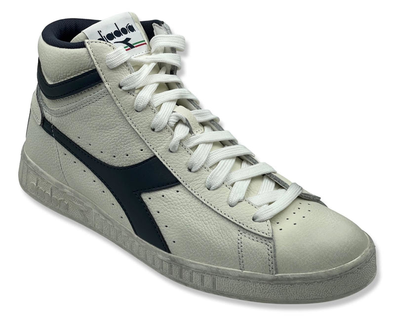 Diadora Game L High Waxed Sneakers in White for Men's