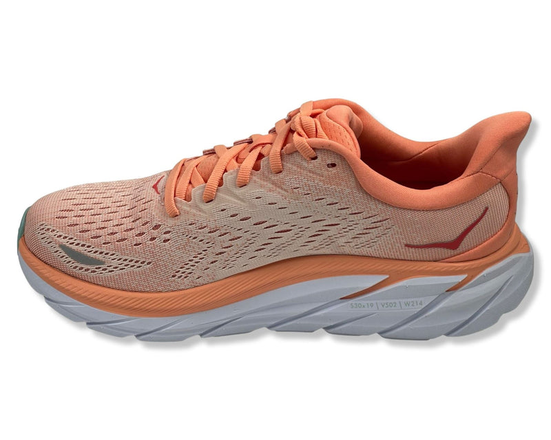 HOKA Women's Clifton 8 Shoes, Light Orange/Pink