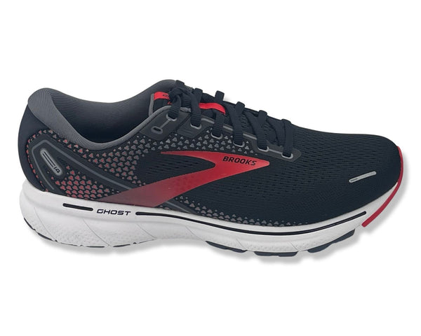 Brooks Ghost 14 Wide Running Sneakers In Black & Red For Men