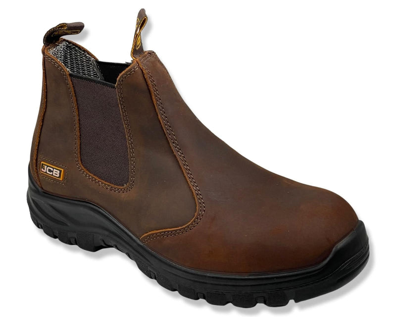 JCB Brown Leather Chelsea Boots NST 2870-OB For Men's