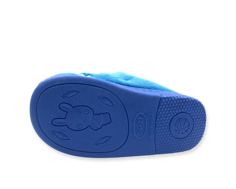 Boys Dinosaur Slippers (26-35) Blue