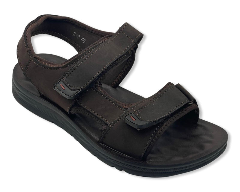 Laguna Mens Z13 Straps Leather Sandals Brown