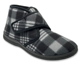 Gonen iconic Israeli Kipi winter slippers Men's velcro Black And White Checkerboard 42-46